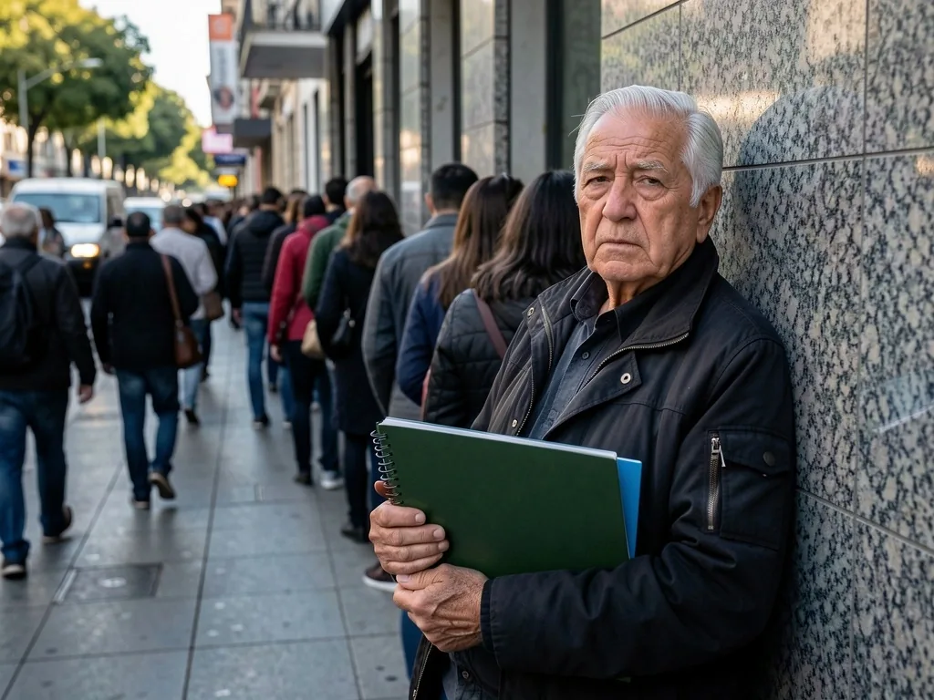 Filas en bancos tradicionales