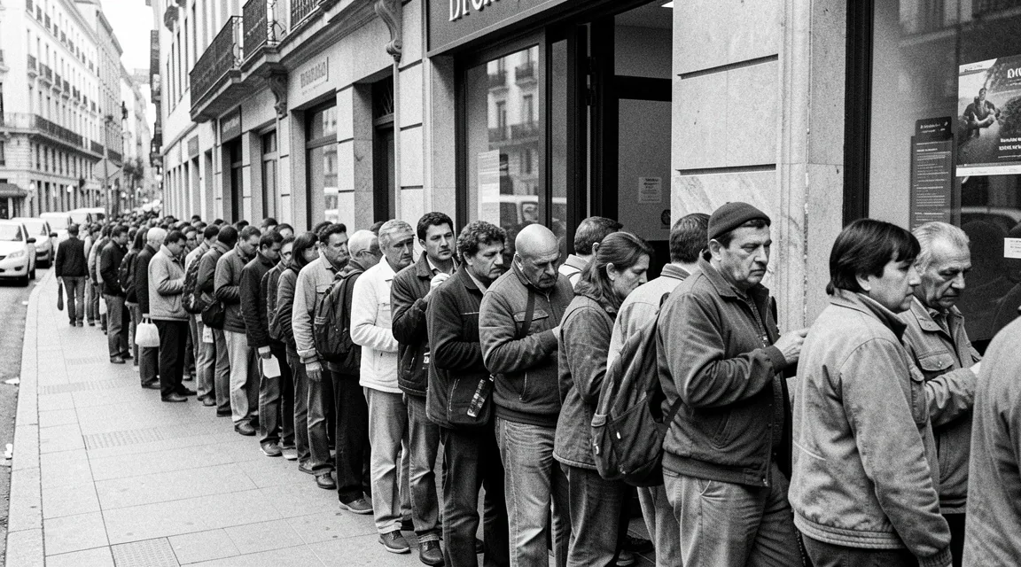 Fila en banco tradicional