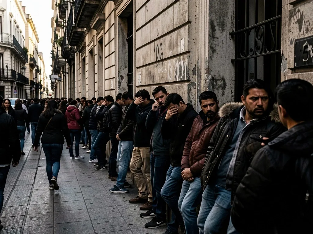 Filas en bancos tradicionales